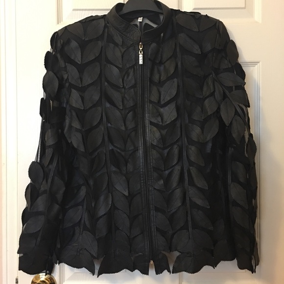 Jackets & Blazers - Black Leather Mesh Jacket. EUC XXL